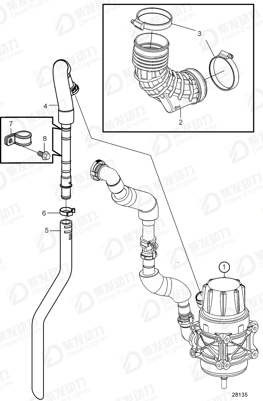 volvo penta Pipe 22085017 Drawing volvo penta Pipe 22085017 Drawing